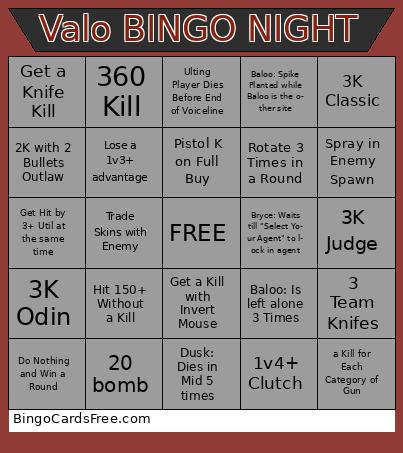Valorant BINGO NIGHT