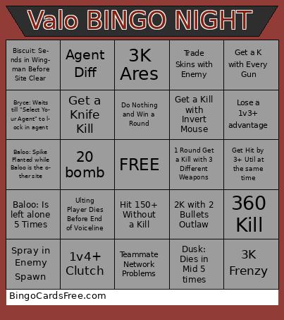 Valorant BINGO NIGHT