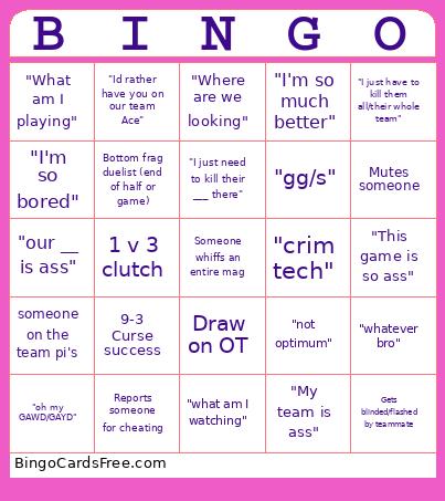 Valorant Watchparty Bingo
