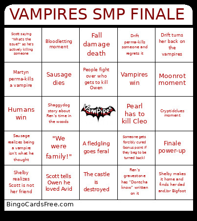 VAMPIRES SMP FINALE Bingo Card