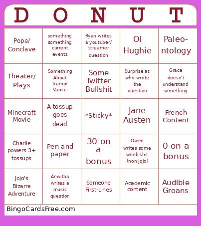 vanity Bingo