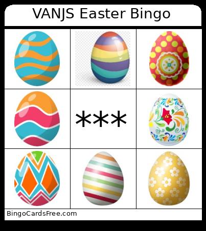 VANJS Easter Bingo