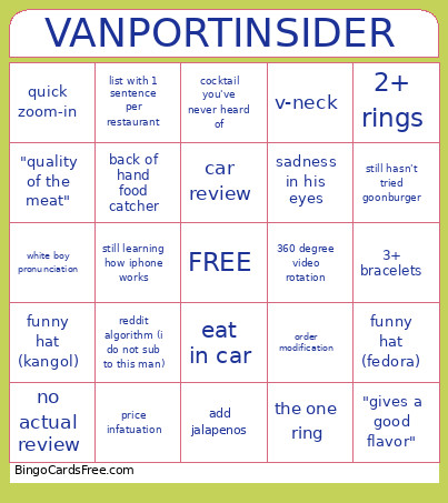 VANPORTINSIDER Bingo Card