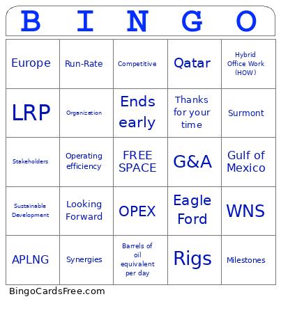 VCIP Townhall Bingo Card