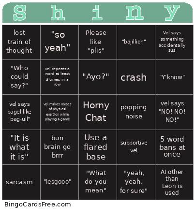 Vel Bingo Card