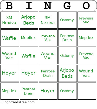 Vendor Bingo Card