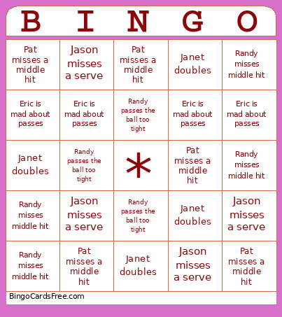 Venti Folder Bingo Card