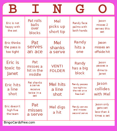 Venti Folder - Janet Bingo Card