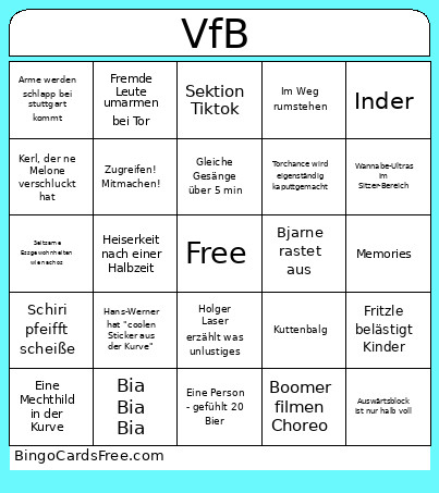 Verein Für Brustvergrößerungen Bingo Card 2