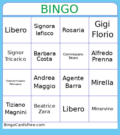 Verità Sepolte Bingo Card