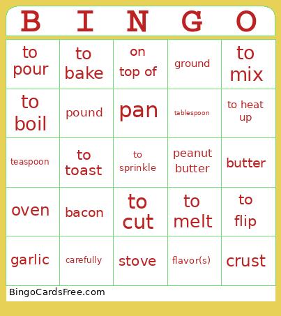 Version 1 Bingo Card