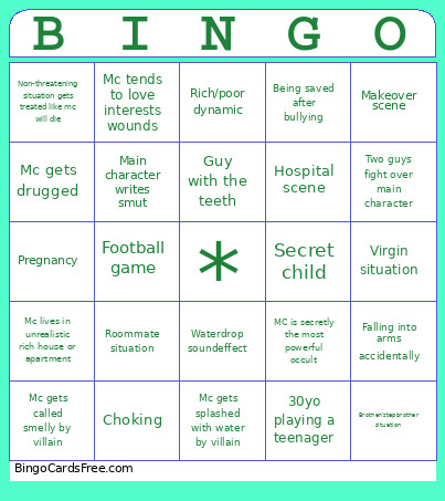 Vertical Drama Bingo Card