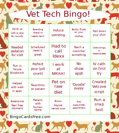 Vet Tech ! Bingo Card