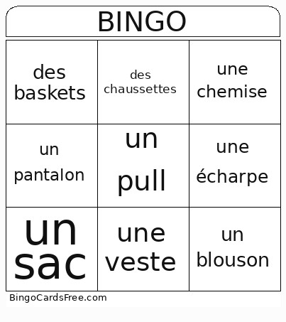 Vetements Bingo Card