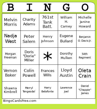 Veteran Bingo Card