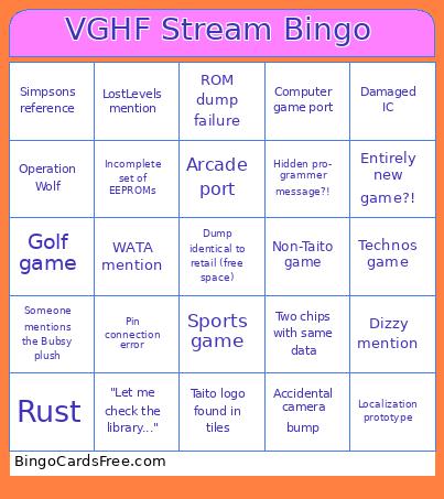 VGHF Prototype Stream Bingo