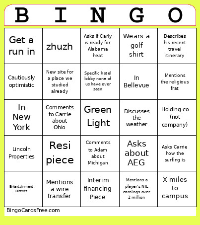 Vialli Version 2 Bingo Card