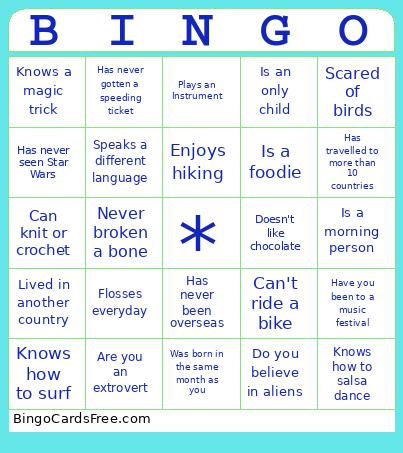 VICE Icebreaker Bingo Card
