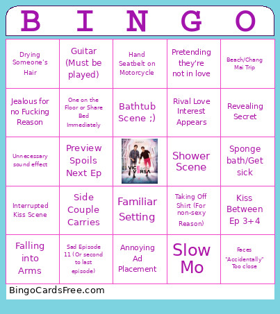 Vice Versa Bingo Card