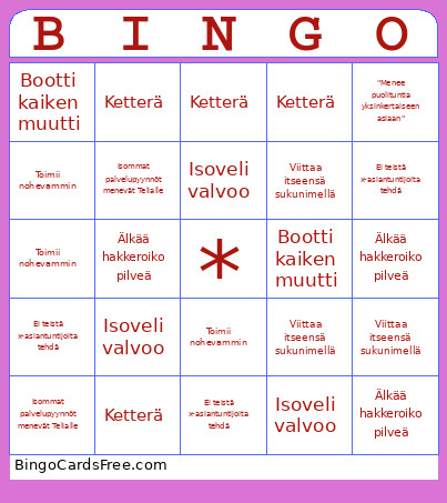 Vikman Bingo Card