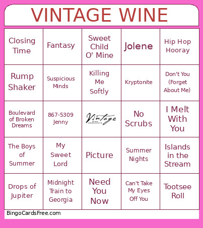Vinny's Bingo Card