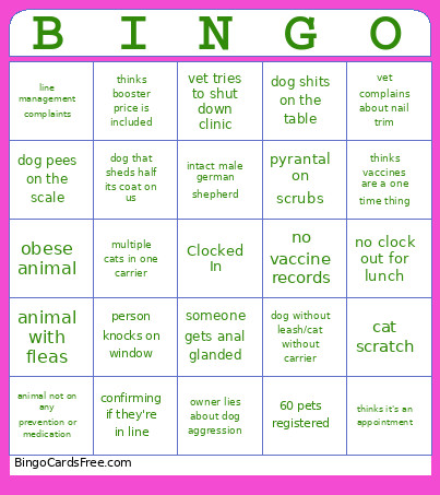 Vippetcare Bingo Card