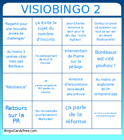 VISIO 2 Bingo Card