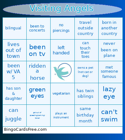 Visiting Angels Bingo Card