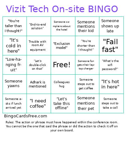Vizit Tech On-site BINGO