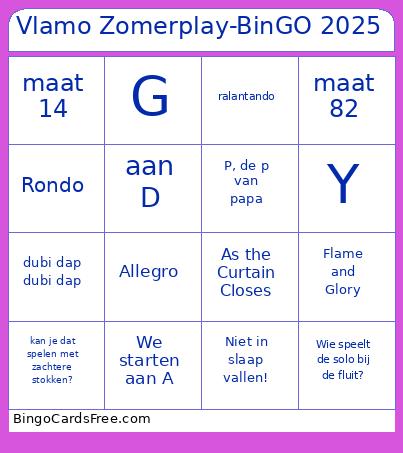 Vlamo Zomerplay-BinGO 2025