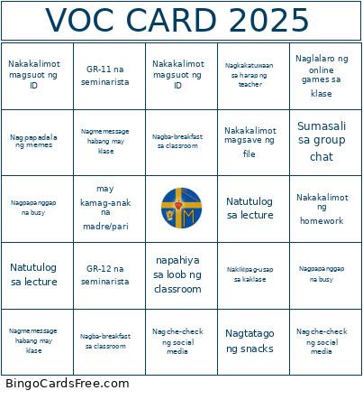 VOC 2025 Bingo Card
