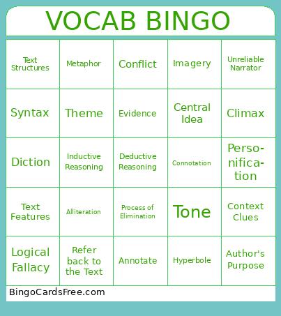 VOCAB BINGO