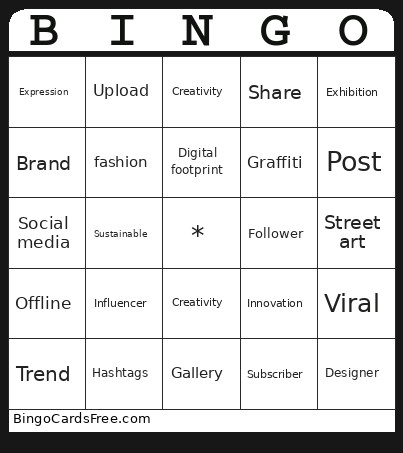 Vocabulary Bingo Card