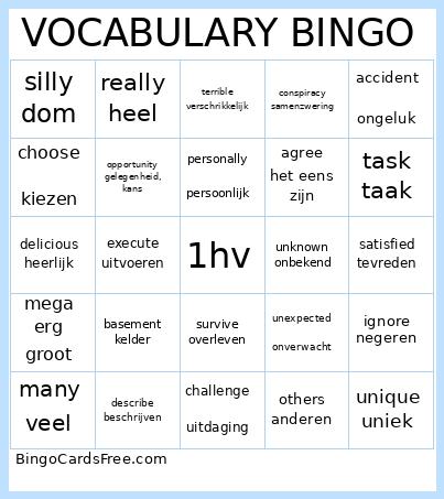 VOCABULARY BINGO