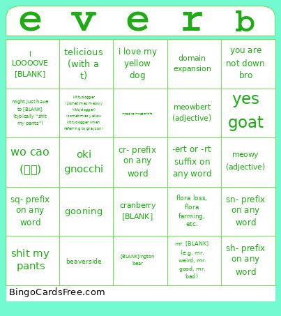 Vocabuleverlee Bingo Card