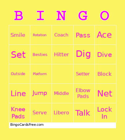Volleyball Bingo Card