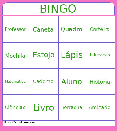 VOLTA ÀS AULAS Bingo Card