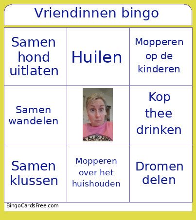 Vriendinnen Bingo Card