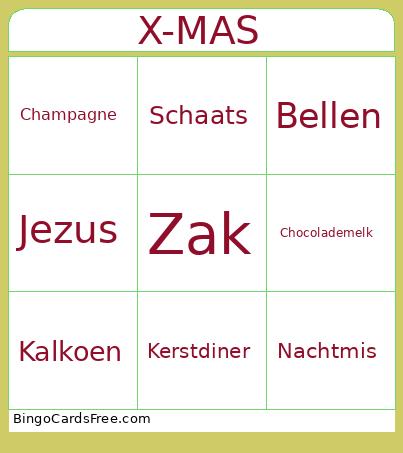 Vrolijk kerstfeest! Bingo