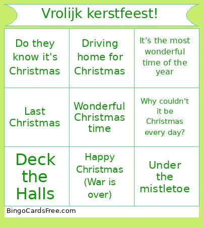 Vrolijke kerstfeest! Bingo