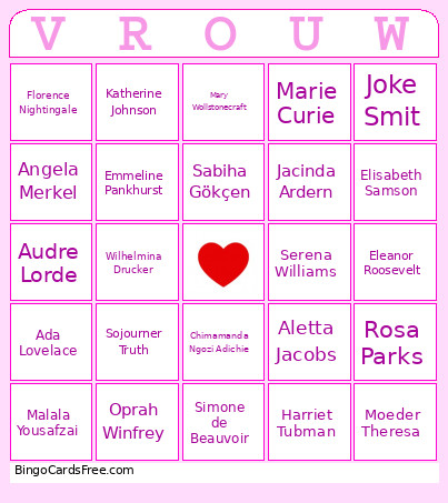 Vrouwen Bingo Card