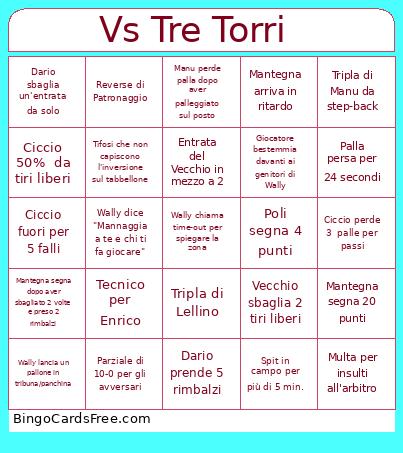 Vs Tre Torri Bingo Card