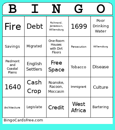 VS3-4 Bingo Card