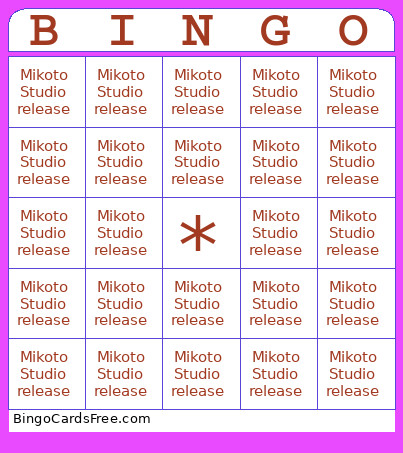 Vsynth 2026 Bingo Card