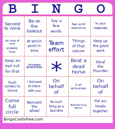 VTLA BOG Bingo Card