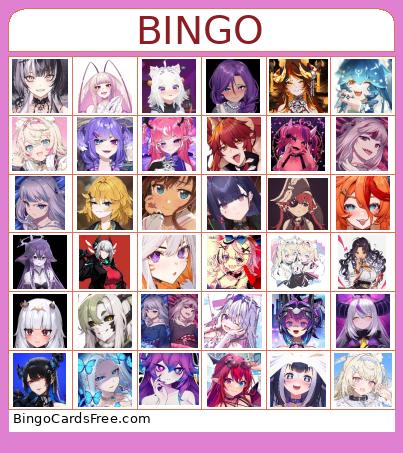Vtuber Bingo