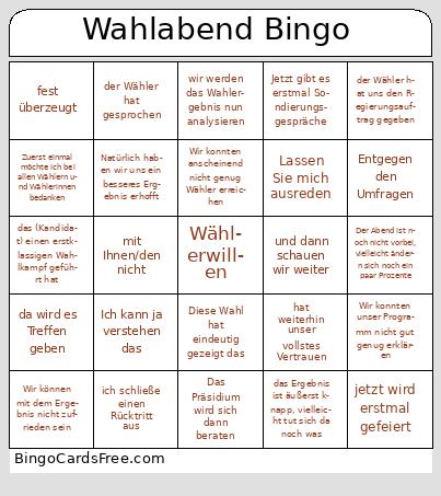 Wahlabend Bingo