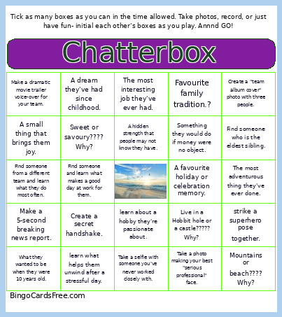 Waipuna BUZZZZZ Bingo Card