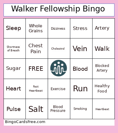 Walker Fellowship Bingo Card