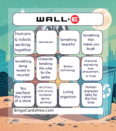 WALL-E Bingo Card